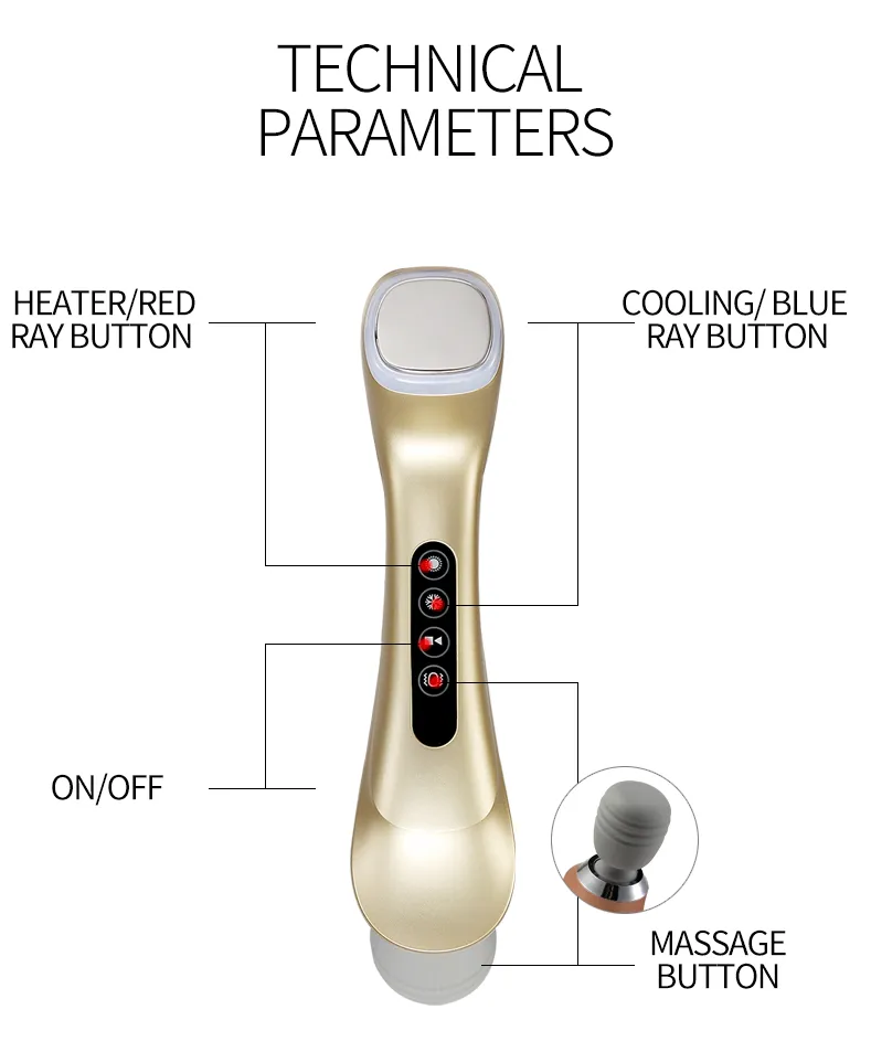 Galvanic Facial Cooling and Heating Vibration Beauty Massager