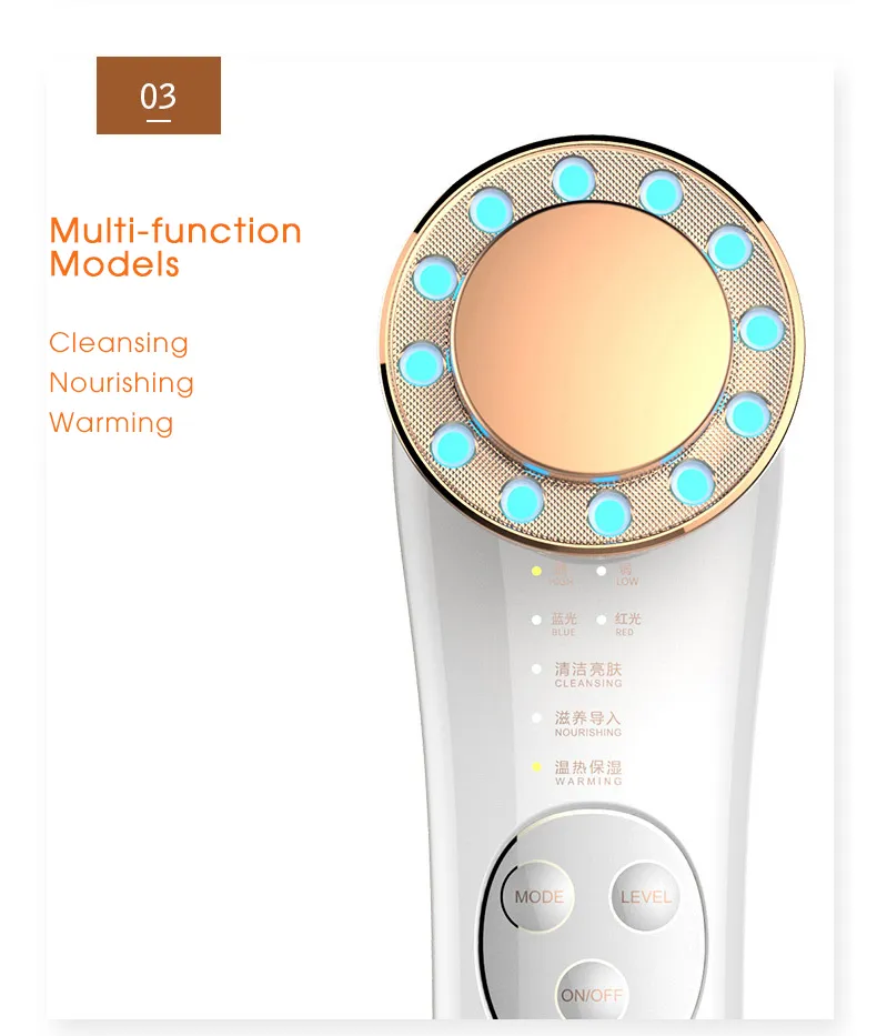 RF Photon Therapy Multifunctional Anti Aging Wrinkle Remover Massage Electric Beauty Instrument Face Facial Ultrasonic Massager