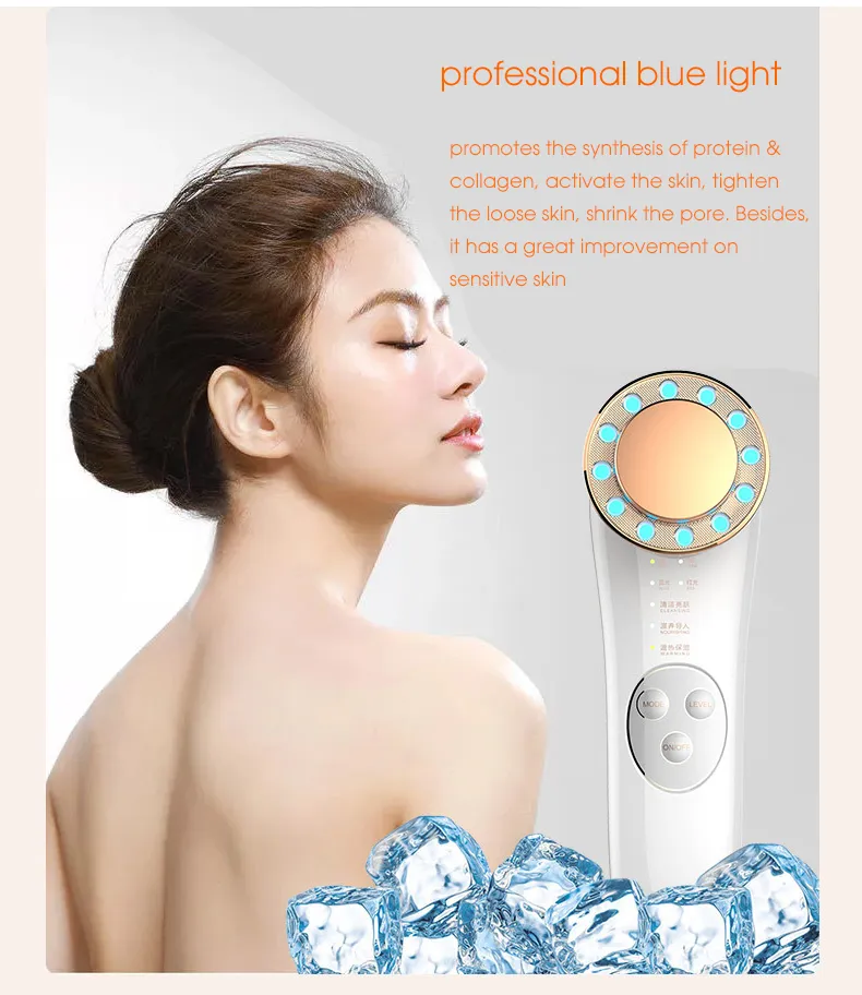 RF Photon Therapy Multifunctional Anti Aging Wrinkle Remover Massage Electric Beauty Instrument Face Facial Ultrasonic Massager