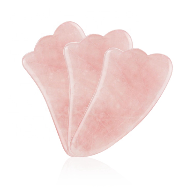 Portable Rose Quartz Facial and Body Crystal Stone Massager Portable Jade Roller for Skin Rejuvenation and Wrinkle Removal