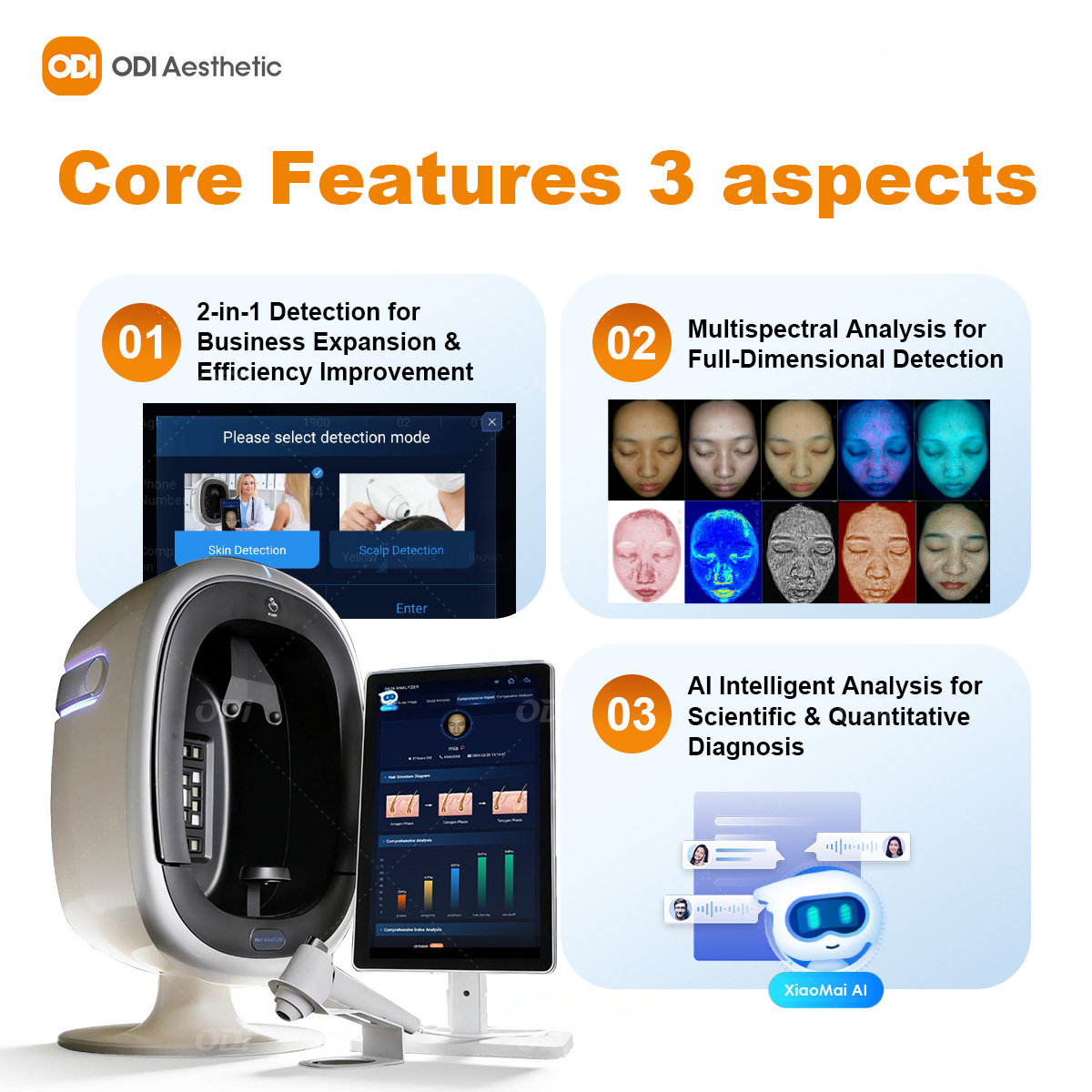 2026 Trend 2 in 1 Skin and Hair Analysis Health Management for Beauty Spa New Ai Skin Analysis Machine
