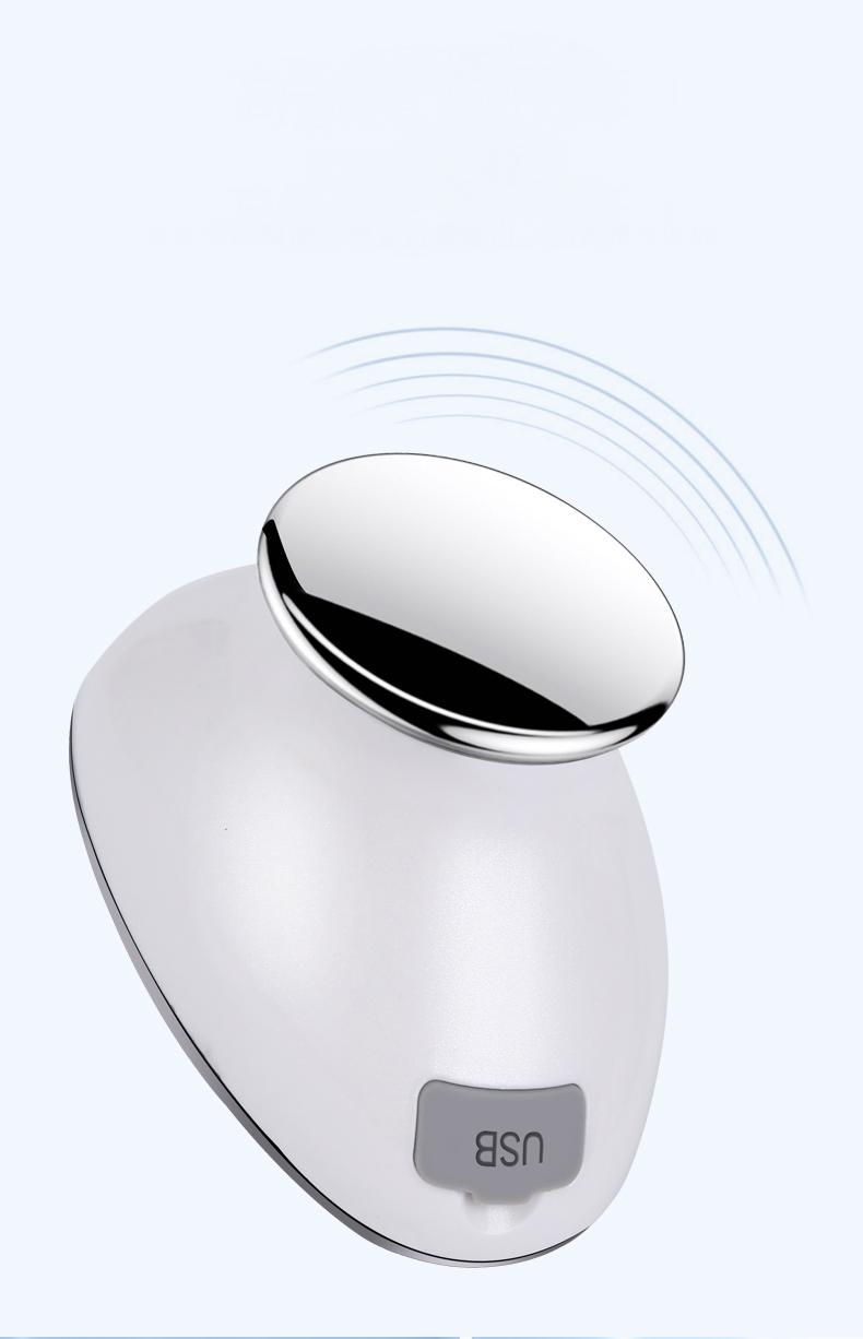 Wireless High Frequency Vibration FDA Silicone Waterproof Body Cleaning Skin Lifting Heat SPA Facial Massager with Recharging Base