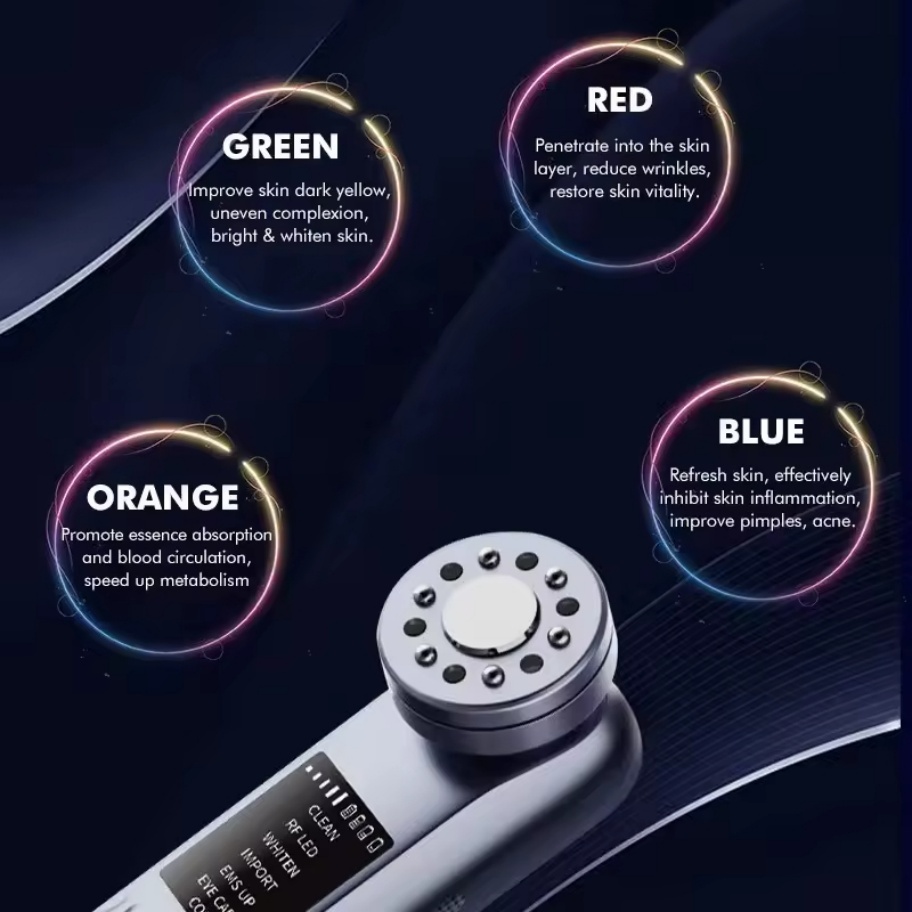 NEW 7 in 1 Microcurrent Facial Device Home Use Anti-Aging Device Skin Tightening Face Machine Facial Massager Light Therapy