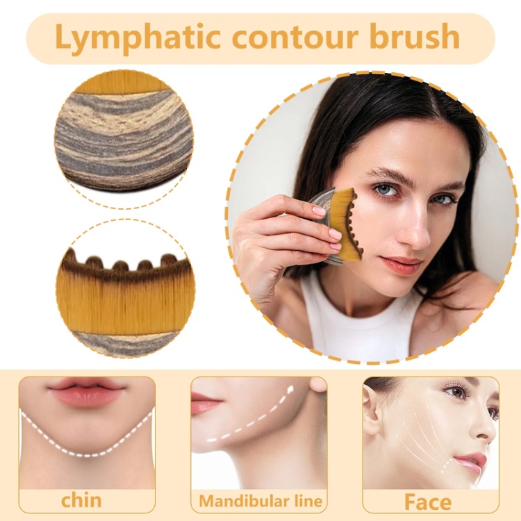 CE Lymphatic Brush Brochas De Maquillaje for Facial Contour Massage Eye and Neck Care Dropshipping Face Lifting Massage Brush