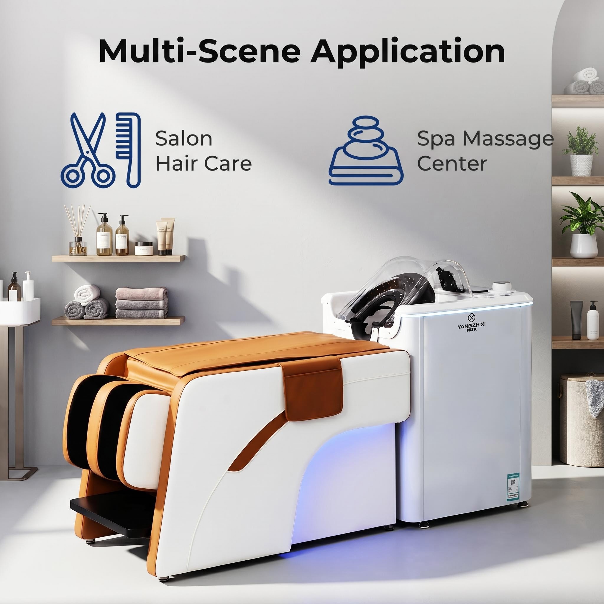 2026 New Modern Intelligent Automatic Hair Wash Machine PVC Professional Salon Equipment Scalp Care Red Light Therapy System