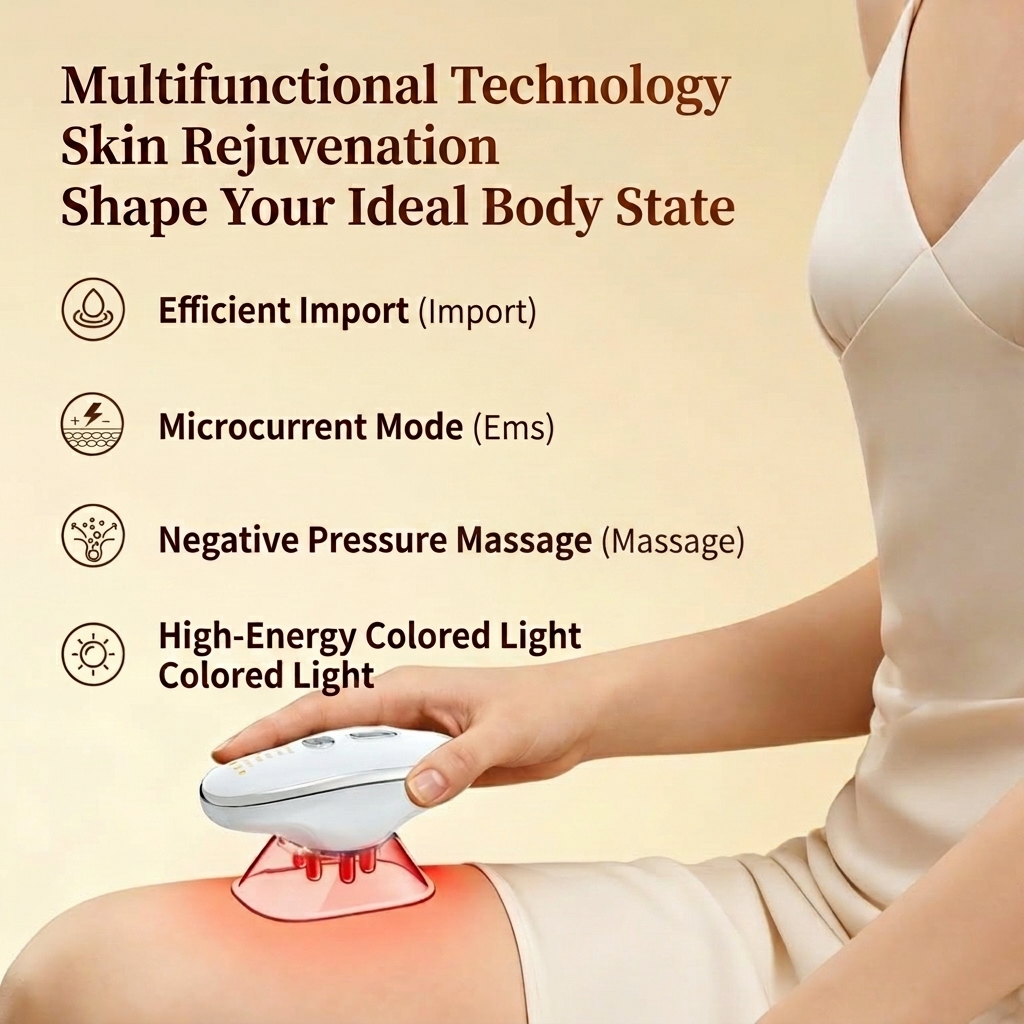 Portable 4-in-1 Microcurrent Facial Massager, Body Care Device for V-Line Contouring, Skin Elasticity &amp; Youthful Radiance