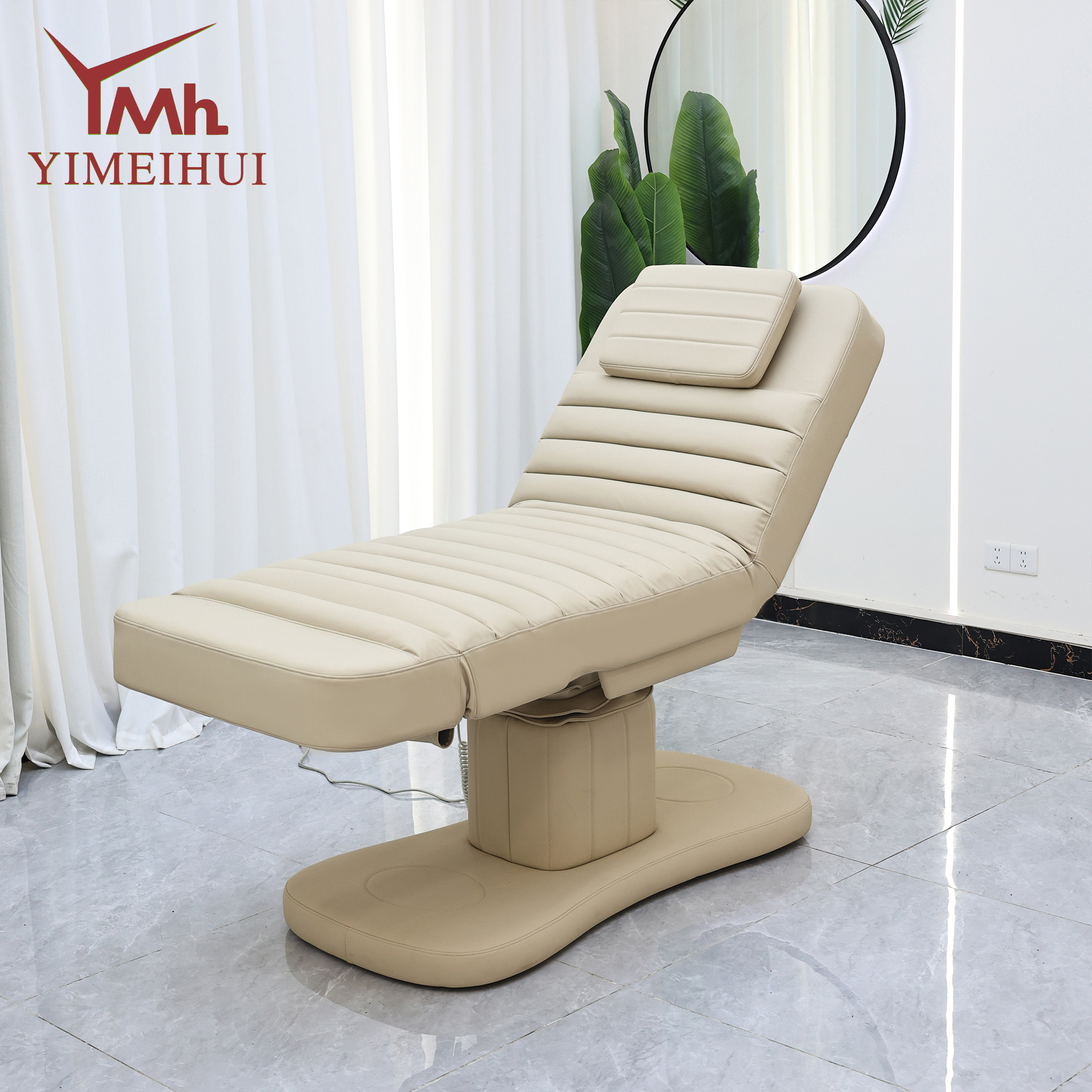 European Hydraulic Electric Beauty Bed For Salon Spa Adjustable Facial Massage Bed Reclining Backrest Esthetician Equipment