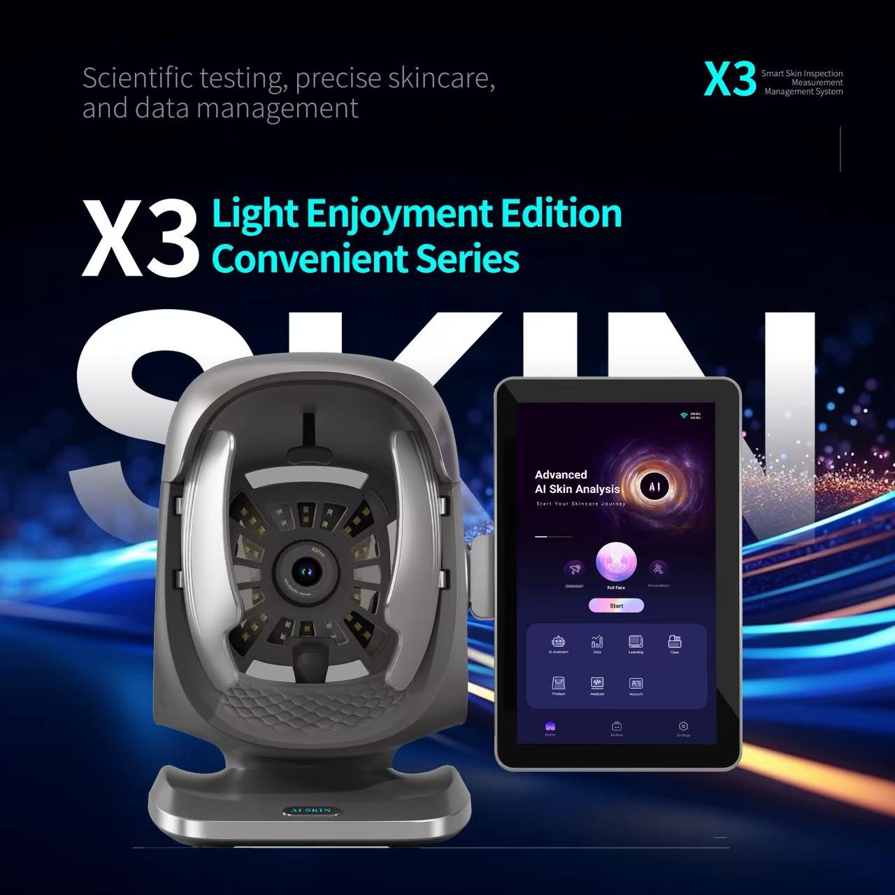 Factory Price X3Pro- AI Skin Analyzer Machine with UV Camera Electric Smart Scanner
