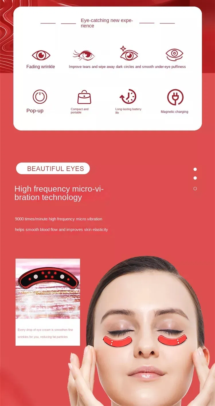 Home Use EMS Red Light Micro Current Eye Vibration Massager Beauty Device