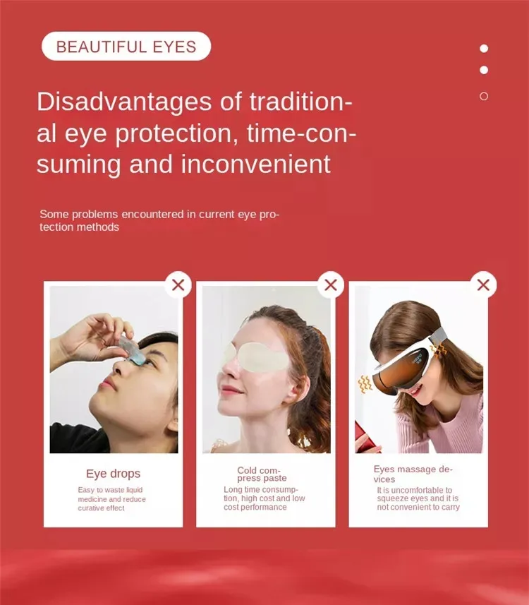 Home Use EMS Red Light Micro Current Eye Vibration Massager Beauty Device