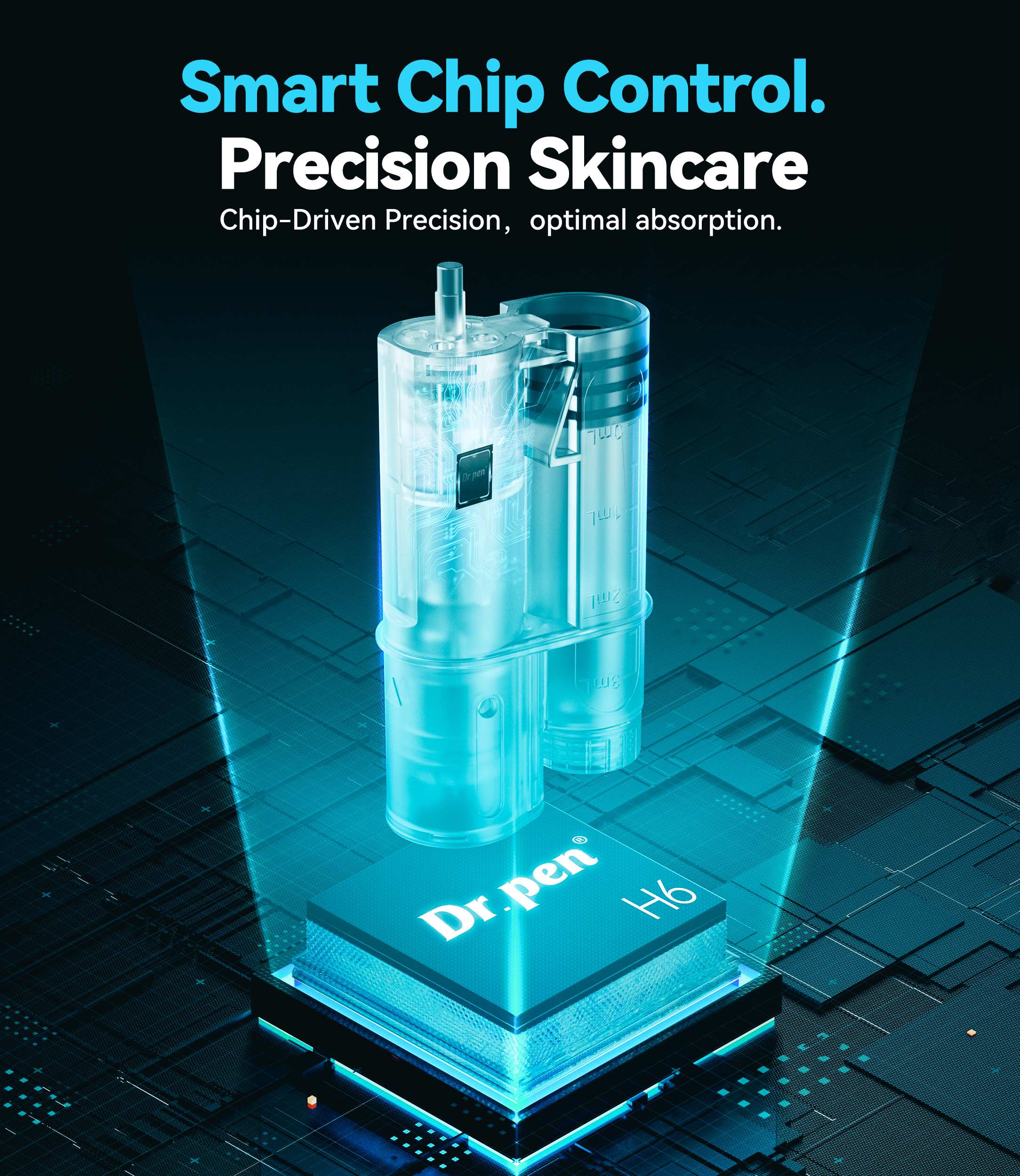 2026 Newest Tech Dr. Pen H6 Microneedling Skin Beauty Rejuvenation Device with Smart Adjustment Vibration Massage