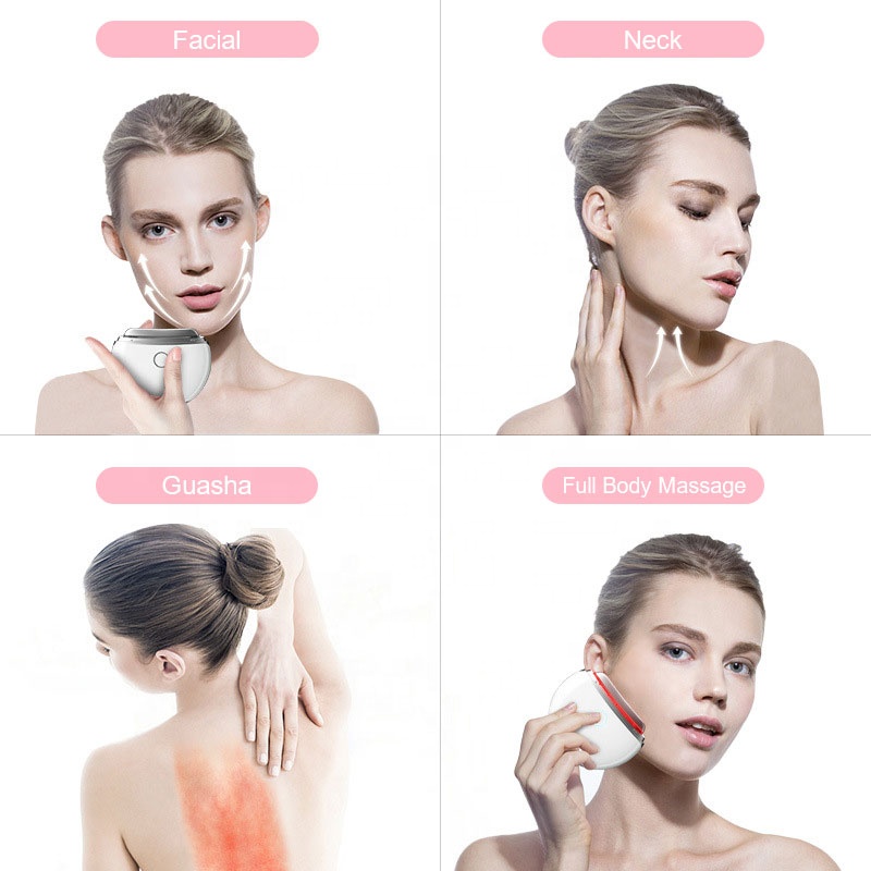 Private Label Electric Face Neck Lifting Massager USB Rechargeable Anti-aging Machine Guasha Massage Tool Face Lifting Device