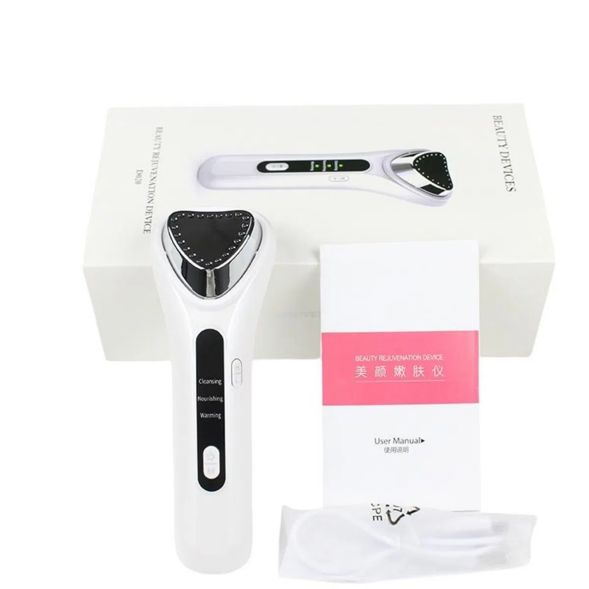 Heated Vibration Facial Massager for Ion Infusion &amp; Skin Rejuvenation