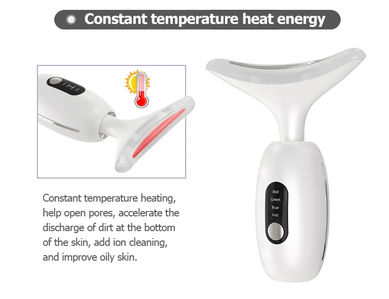 RF EMS LED Electric Neck Beauty Facial Massager