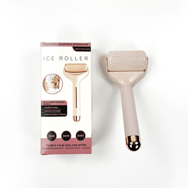 Factory Bulk Stock Portable Silicone Jade Roller Natural Cool Face Body Massage Tool Anti-Aging Facelift Cool Face Body