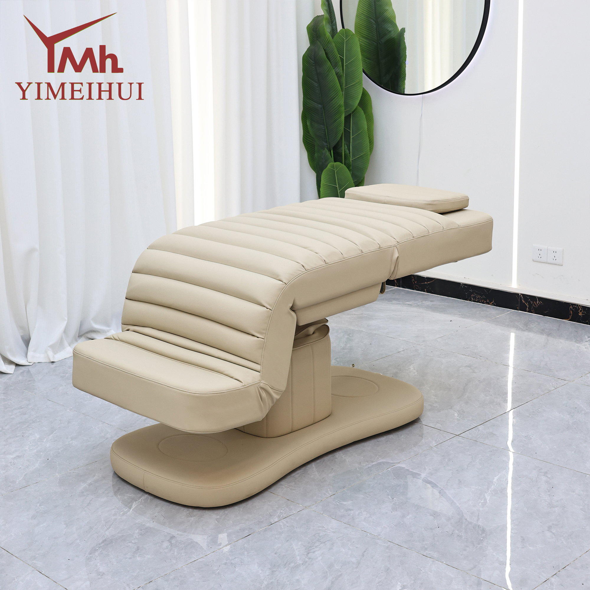 European Hydraulic Electric Beauty Bed For Salon Spa Adjustable Facial Massage Bed Reclining Backrest Esthetician Equipment