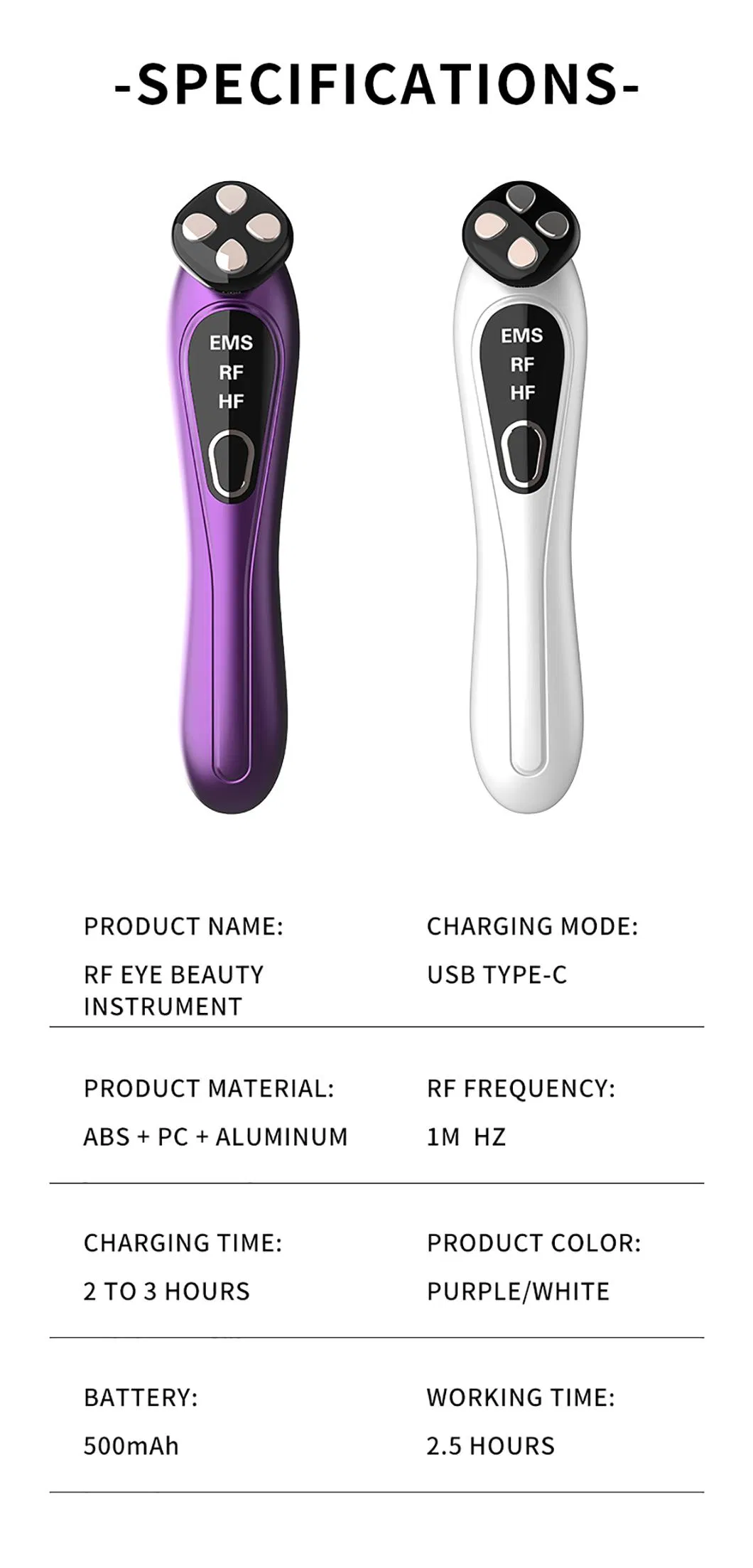 Facial High Frequency Vibration Dark Circle Remove Device Heating Compress Eye Massager