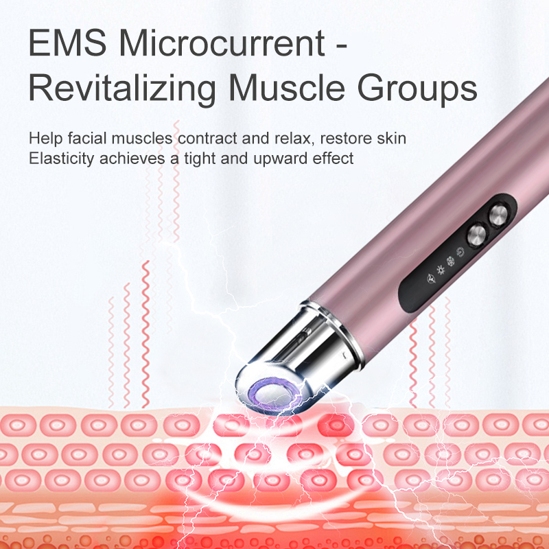Hot Cold Eye Roller Massager New Mini Eye Wand Heat Vibration Wrinkle Remover Skin Tightening Wireless Rechargeable Beauty