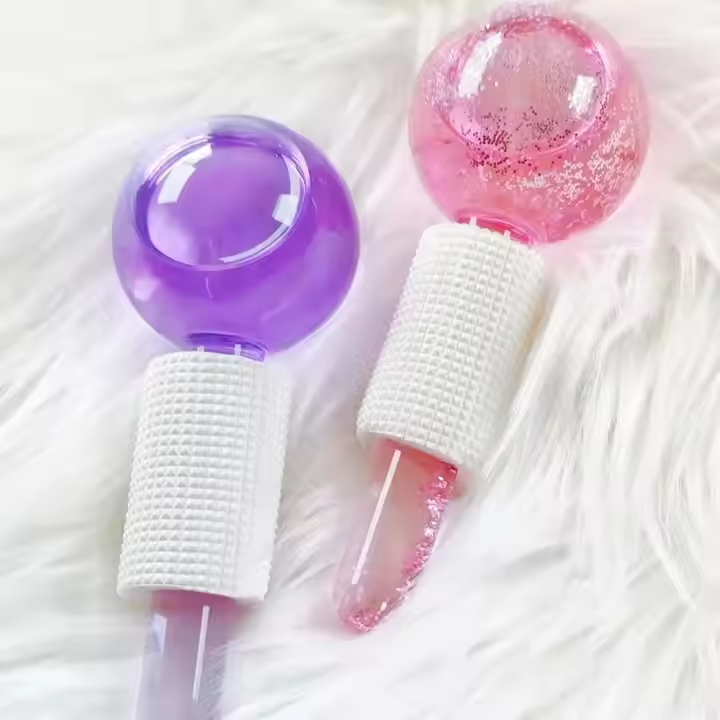 Pink Face Roller Tightening Redness Soothing Salon Wrinkle Remover Ice Globes Facial Massager Ice Roller Skin Care Tools