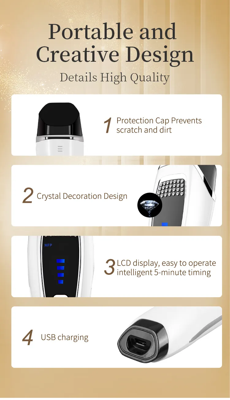 Hot Sales Home Use Micro-Current Firming LED Therapy Anti-Wrinkle Facial Beauty Massager