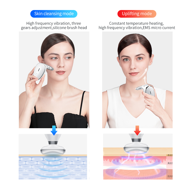 Portable 5-in-1 Microcurrent Face Lift Machine Constant Temperature Heating High Frequency Vibration New Massager Neck Massage