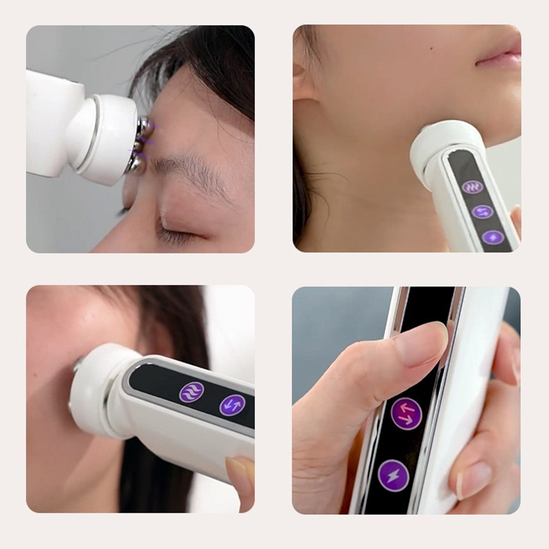 Home Use EMS Facial Roller Massager Electric Face Heating Roller Machine Anti Aging 360 Degree Rotation Rolling Device