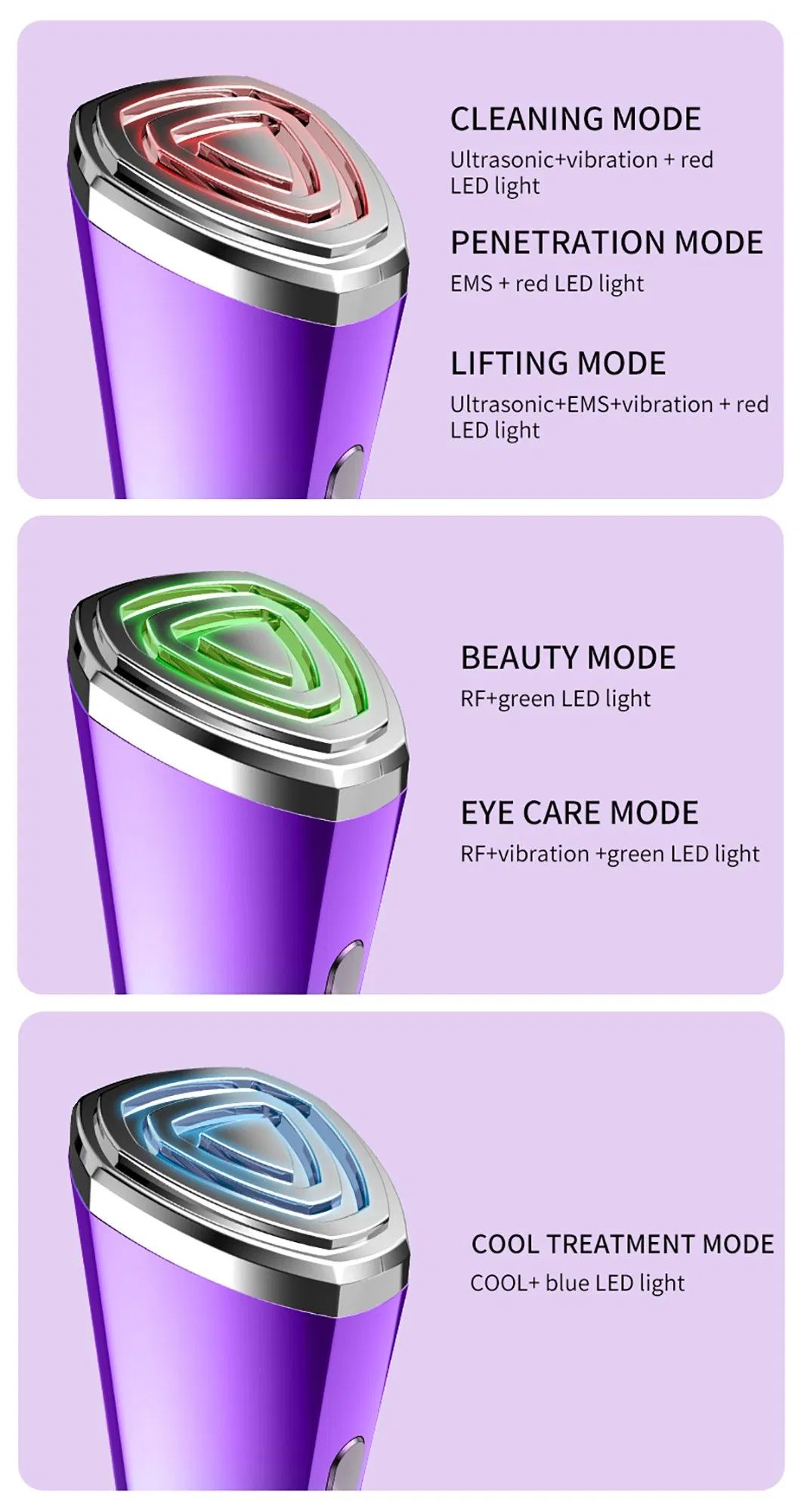 Multifunction EMS Facial Beauty Instrument Home Use Face Lifting RF Beauty Device