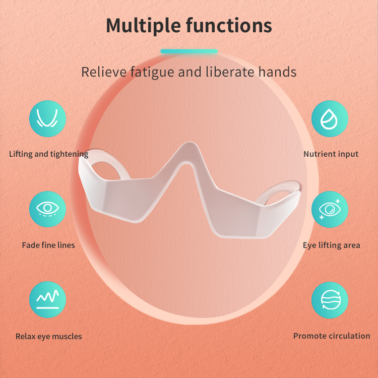 Reducing Dark Circles Eye Pods Massage Red Light Therapy Glasses Under Eye Massager for Puffiness Eye Bags with Microcurrent