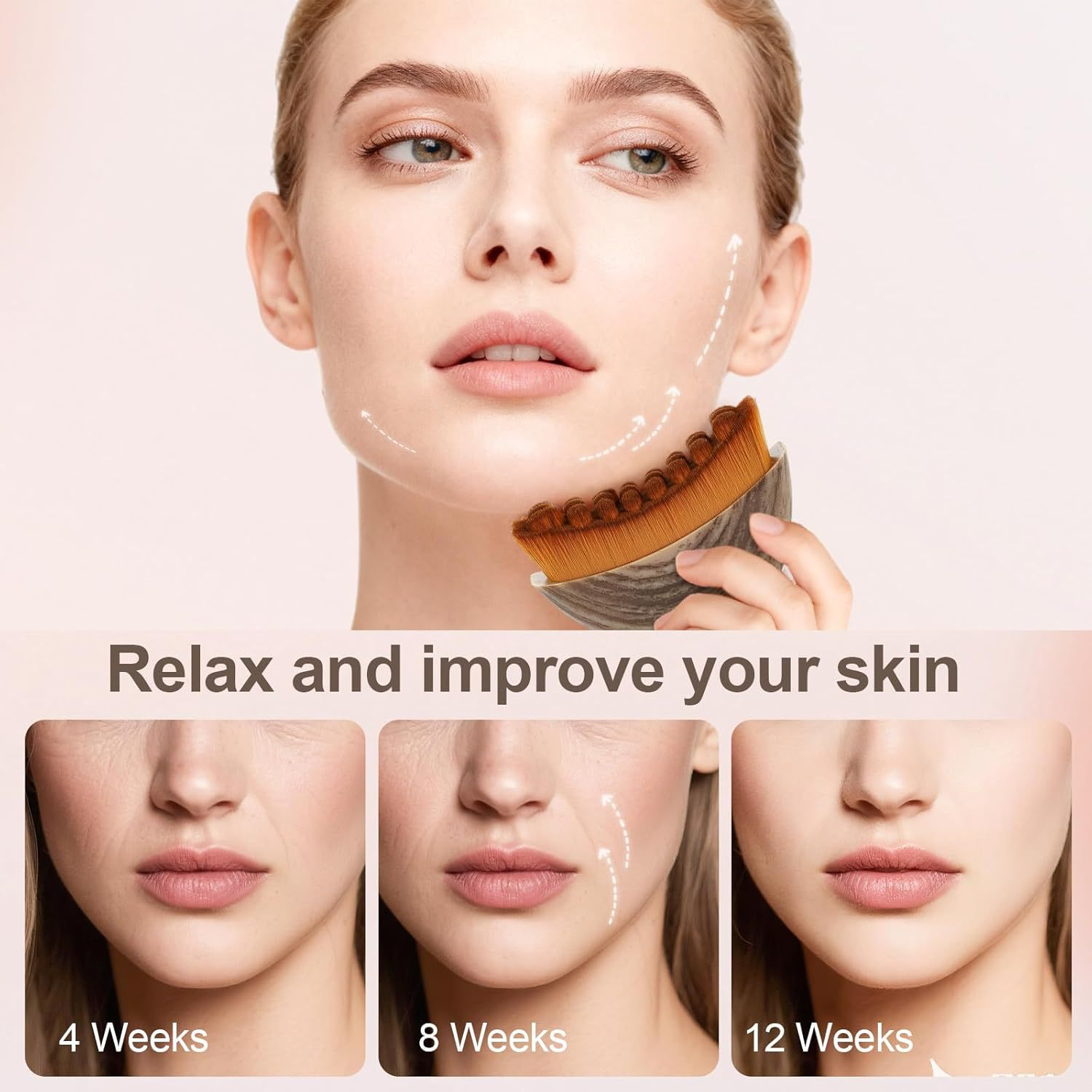 Hand Held Lymphatic Contour &amp; Drainage Face Brush Pore Cleaner Firming for Face Sculpting Chin Jawline Massage-Waterproof
