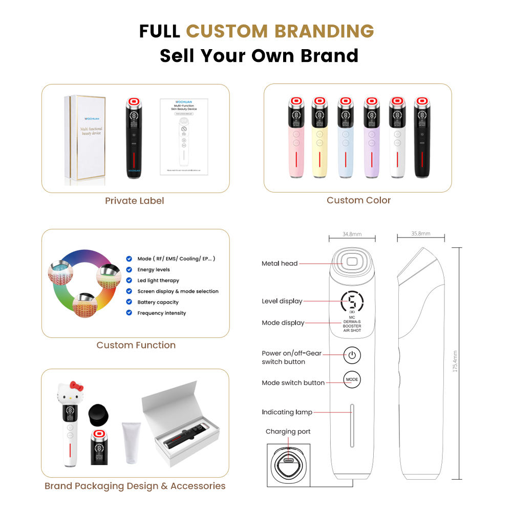 Face Massage Beauty Device Anti Age Wrinkle Remover Booster Electric Face Lifting Massager Korean Glass Skin Care Facial Kit