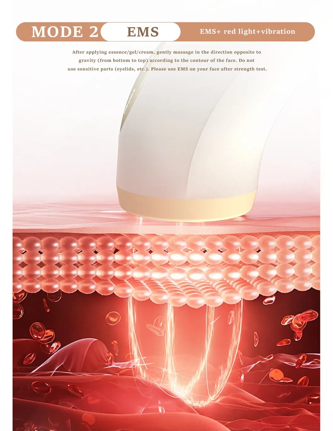 Professional Home Use Beauty Equipment Red Light Therapy Facial Massager RF+EMS Beauty Roller