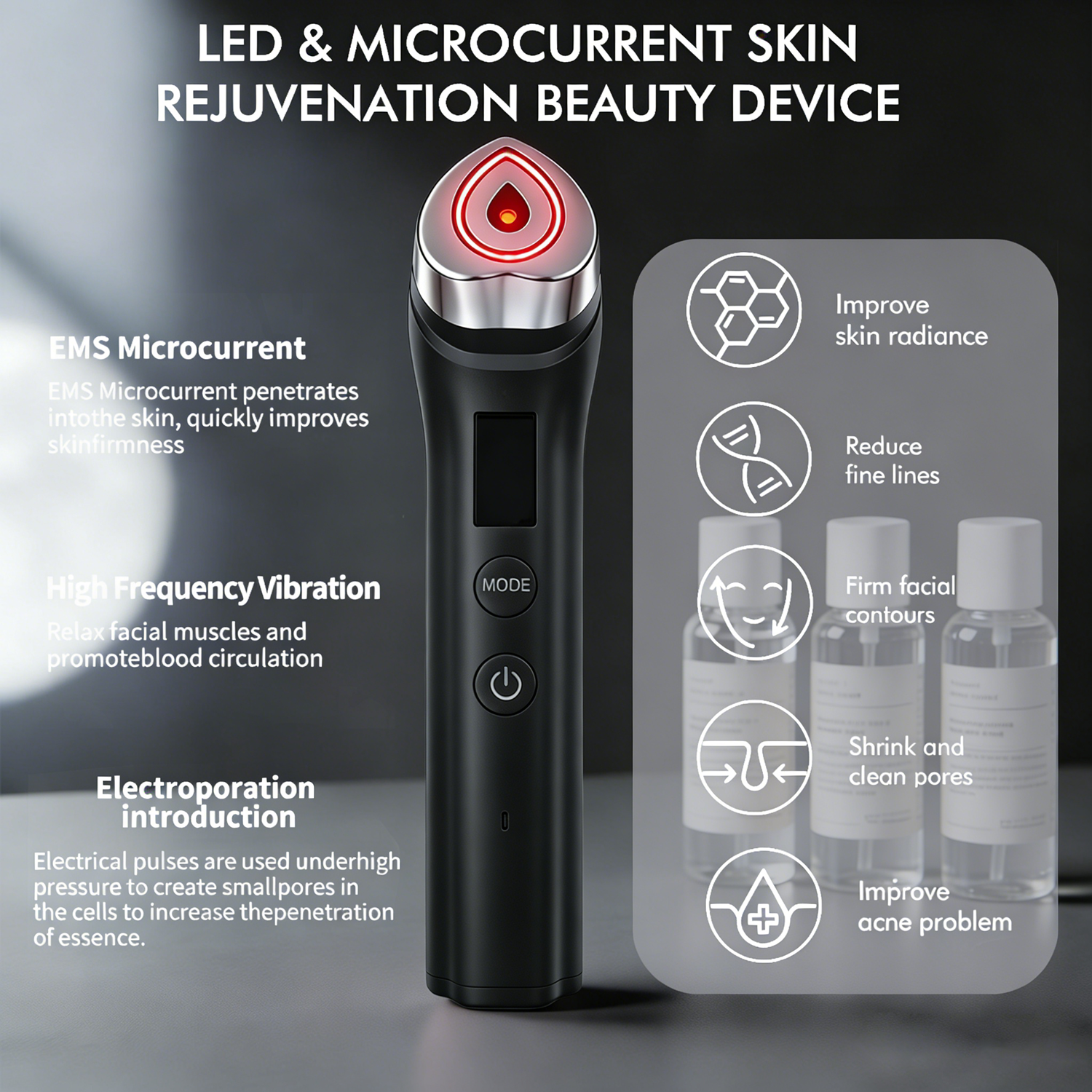 New 2026 Korea 6 in 1 Ager Booster Pro Wand Multifunctional Facial Skin Therapy Lights Beauty Equipment