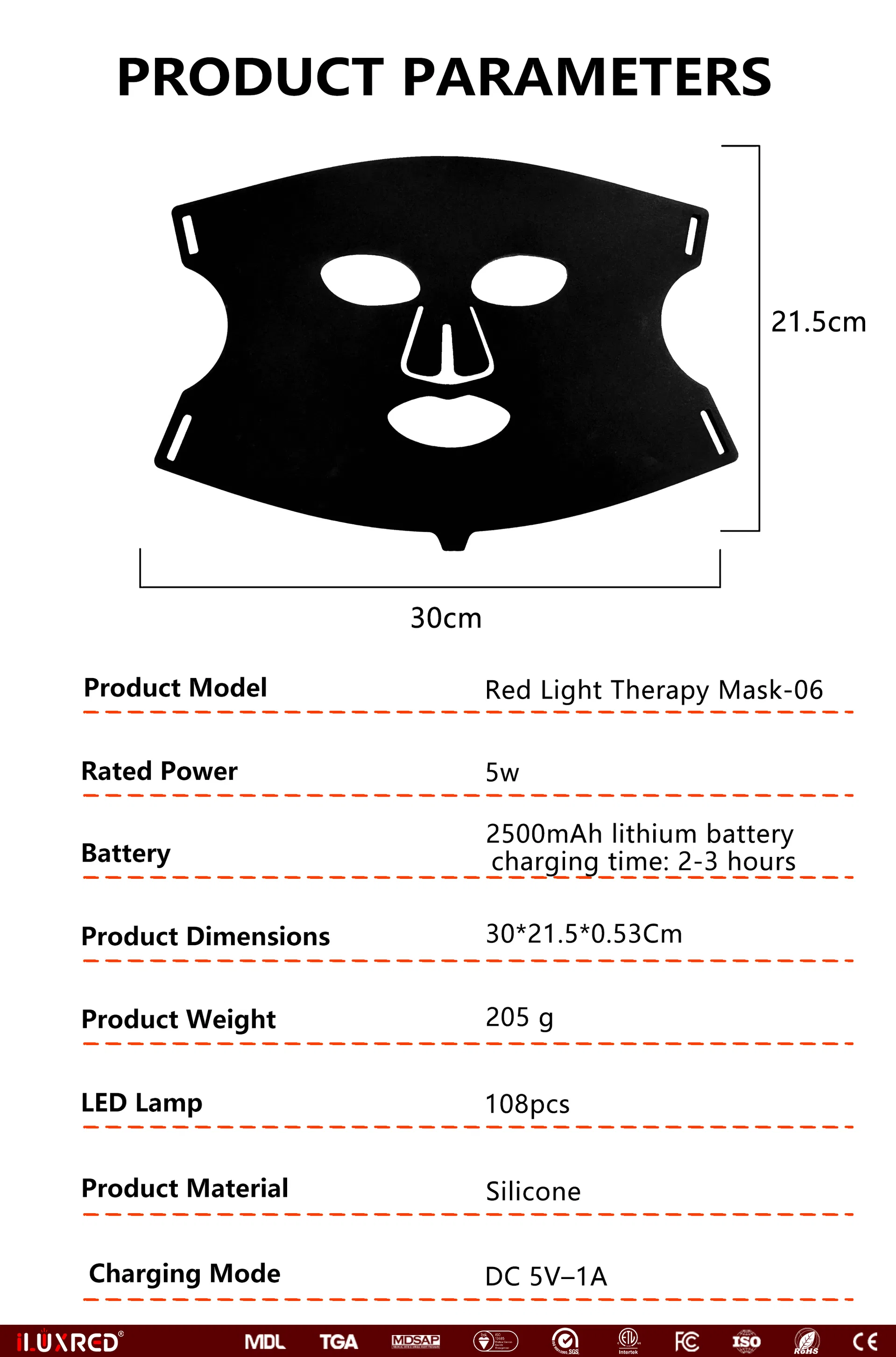 LED Light Therapy Facial Mask Red Light Skin Rejuvenation Beauty Mask Device for Home Use Portable Infrared Sauna Red Light Therapy Masks