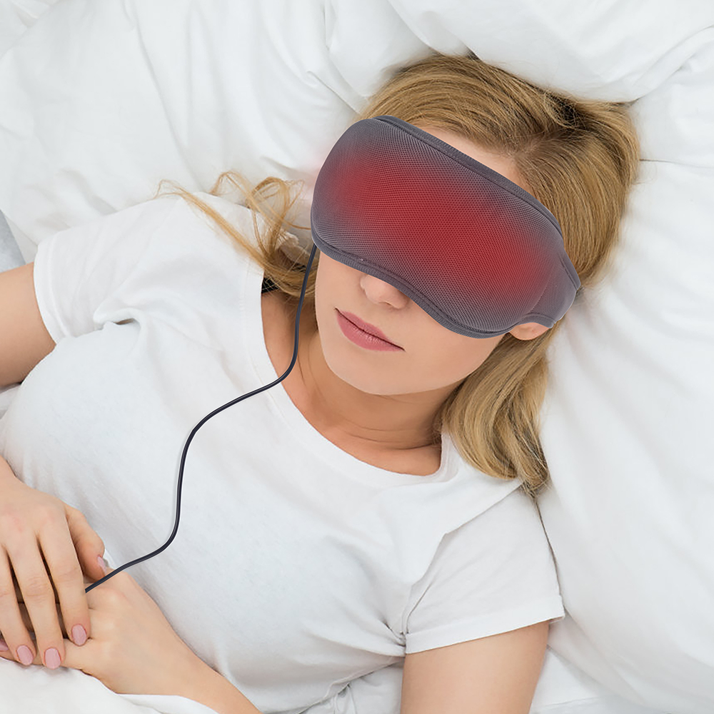 USB Moist Heat Compress Warm Eyemask Fill In Flaxseeds Heated Eye Mask For Puffy Dry Eyes