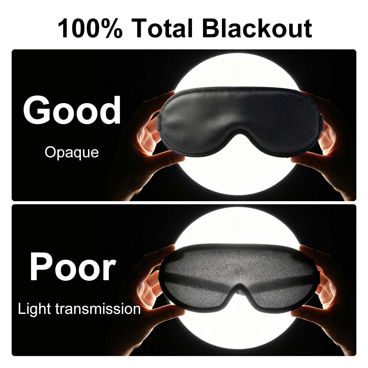 CM 100% Blackout 3D Sleep Mask For Sleeping Contoured Cup Blindfold With Memory Foam Custom Logo Breathable Eye Mask For Travel