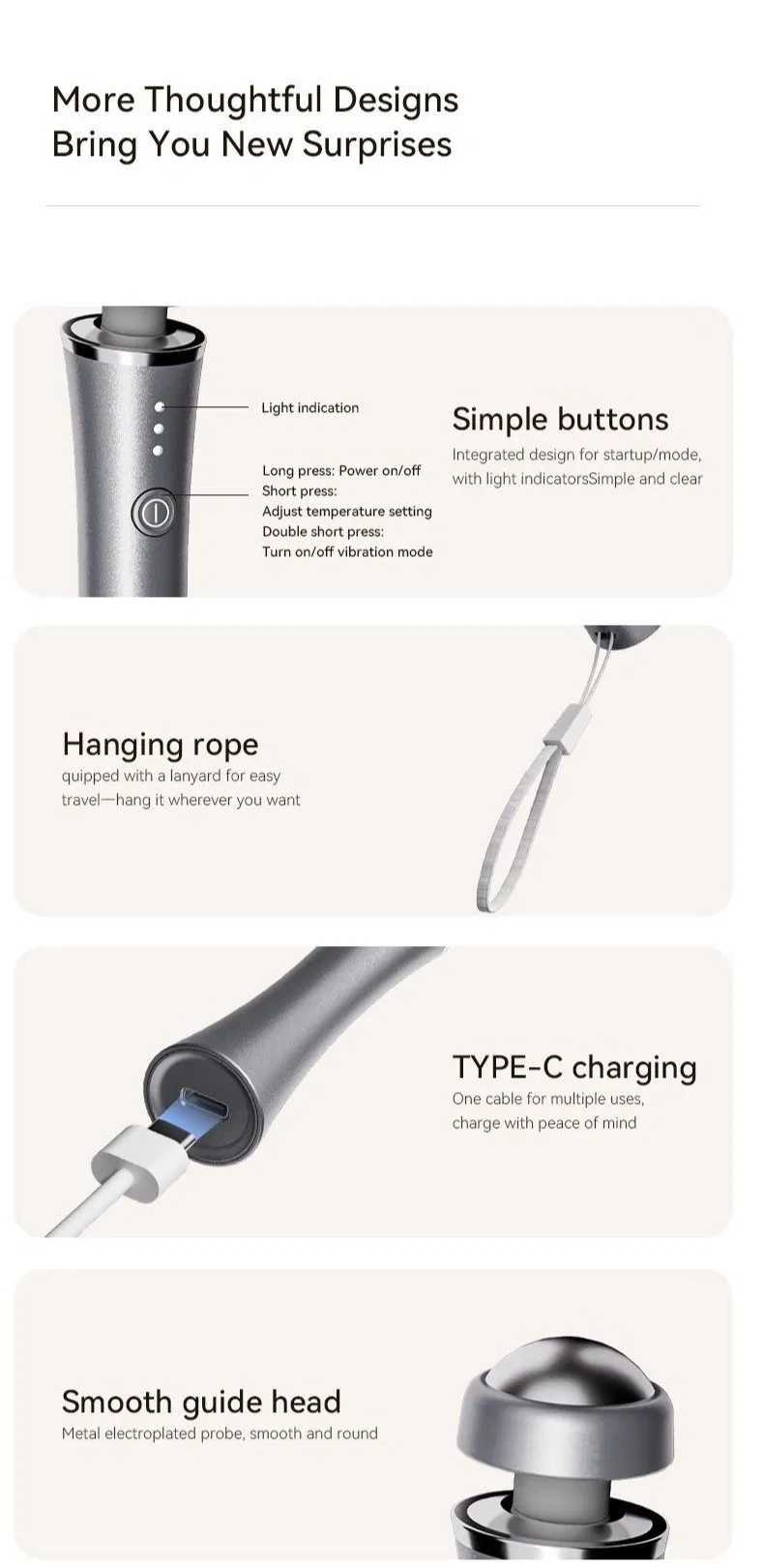 Portable Rechargeable Vibration Heat Mini Eye Massage Beauty Device