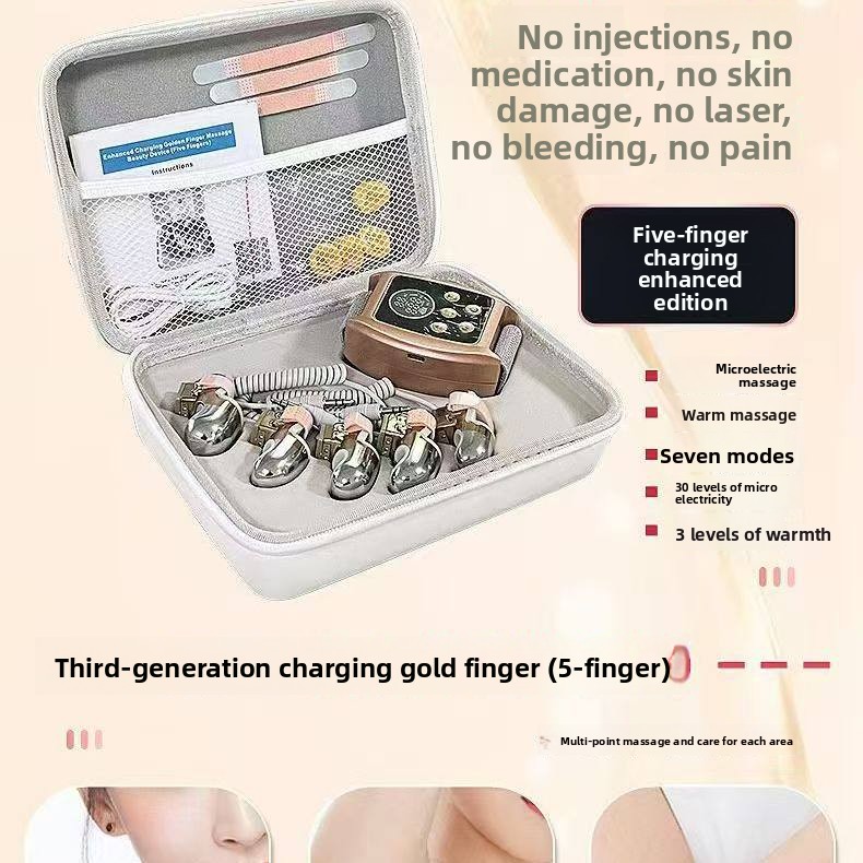Home 2026 Portable Smart Five-Finger Golden-Finger Micro-Current Meridian Therapy Massage Gua Sha Device Model 001