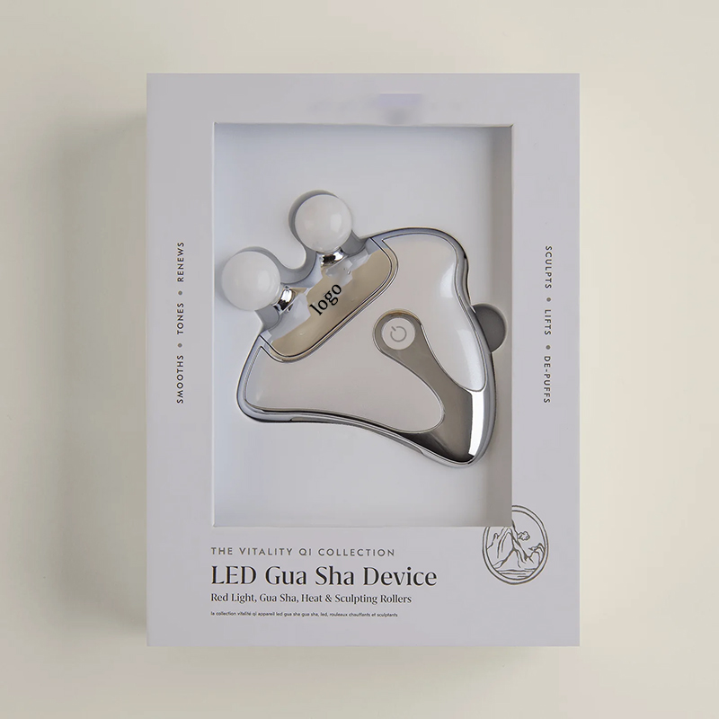 EMS Gua Sha White Jade Facial Massager Portable SPA-Grade Tool for Body LED Vibration Heating Skin Rejuvenation
