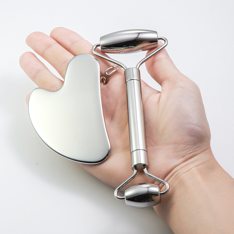 OEM/ODM Skin Facial Roller Tools Face Roller and Gua Sha Massage Set for Skin Care Massage Tool
