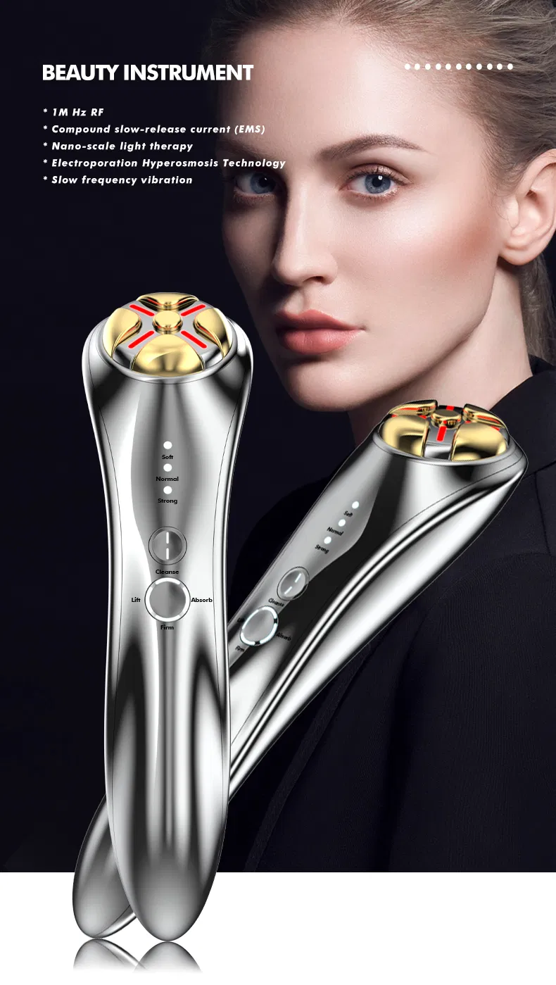 Hot Sale Multi-Function RF EMS LED Light Dark Circles Anti-Aging Facial Instrument Face Firming Eye Massager