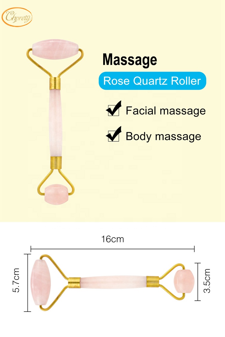 Cheap Derma Roller Wholesale High Quality Face Massager Rose Quartz Anti Aging Jade Stone Jade Roller with Private Label Box
