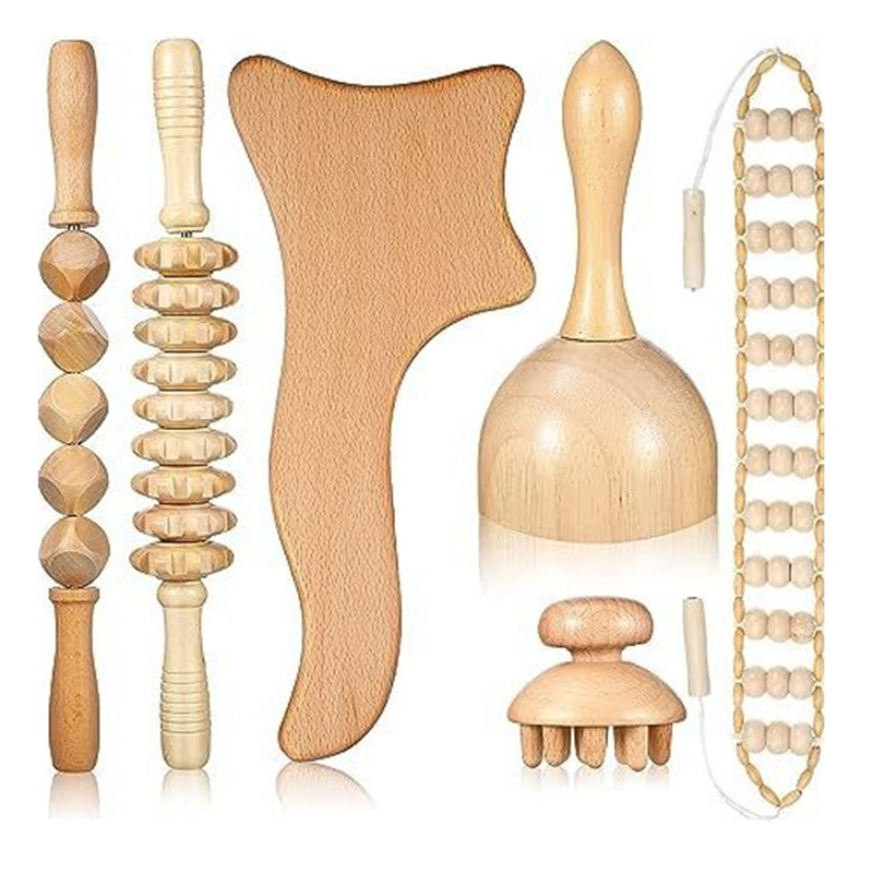 Hot Selling Professional Anti-cellulite Maderotherapy Body Lymphatic Drainage Wood Therapy Massage Tool Kit For Back Neck Face