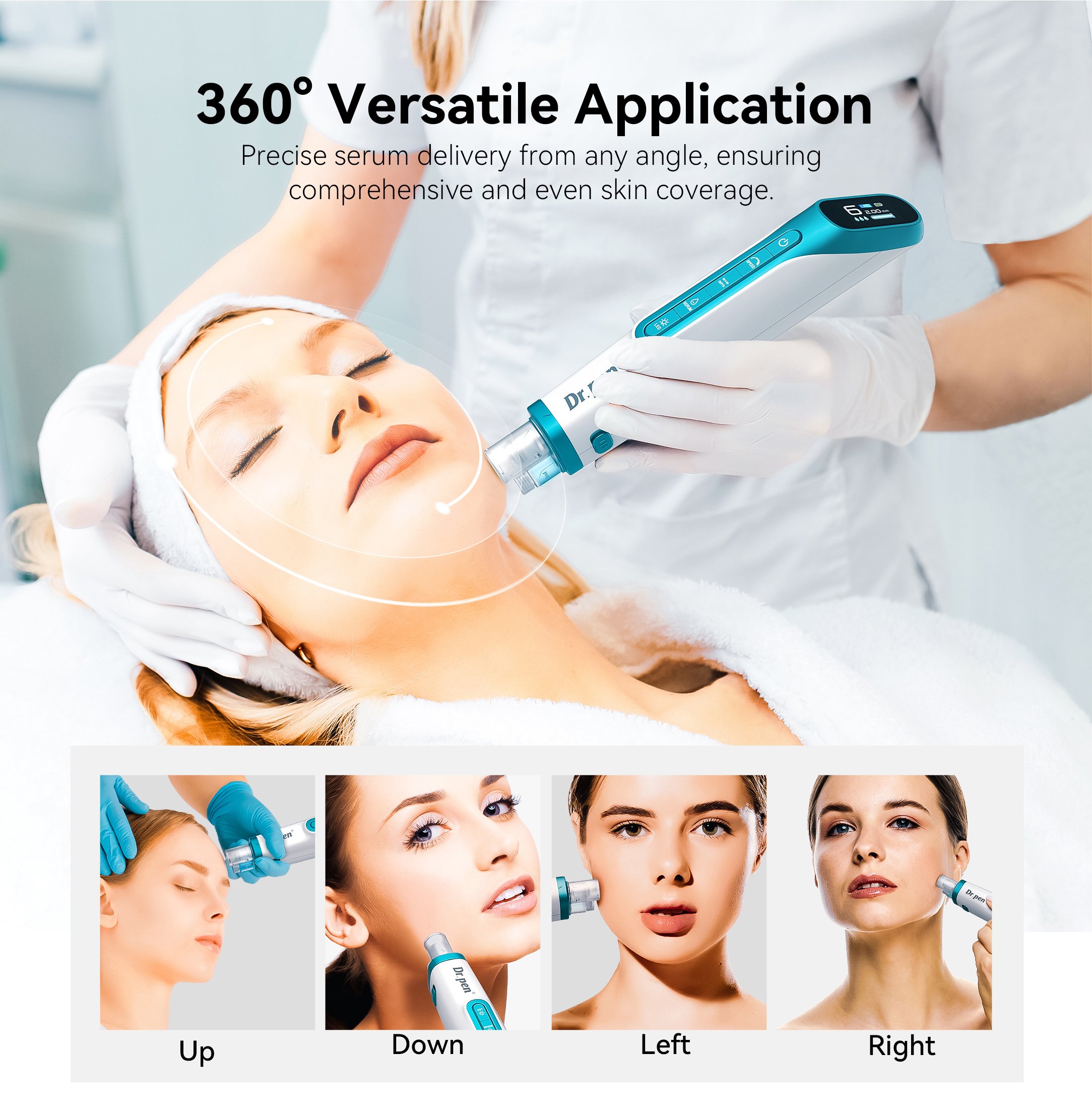 2026 Newest Tech Dr. Pen H6 Microneedling Skin Beauty Rejuvenation Device with Smart Adjustment Vibration Massage