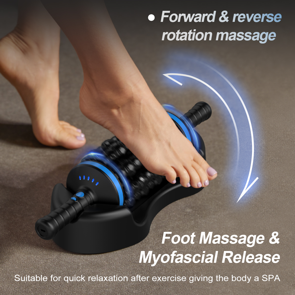 Ekang Patented Rechargeable Portable Handheld Lymphatic Drainage Roller Body Rolling Percussive Massager with Hands-Free Base