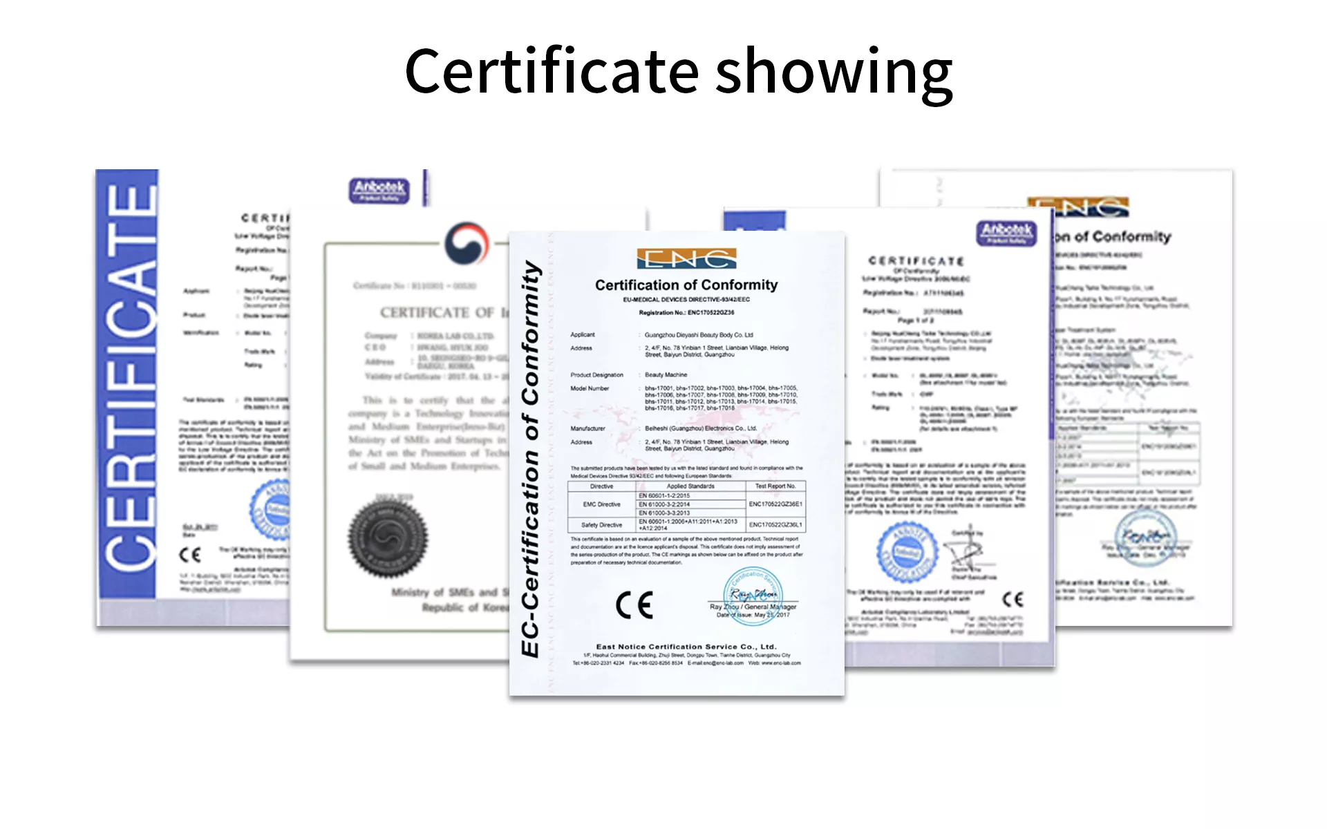 Certificates and Showroom