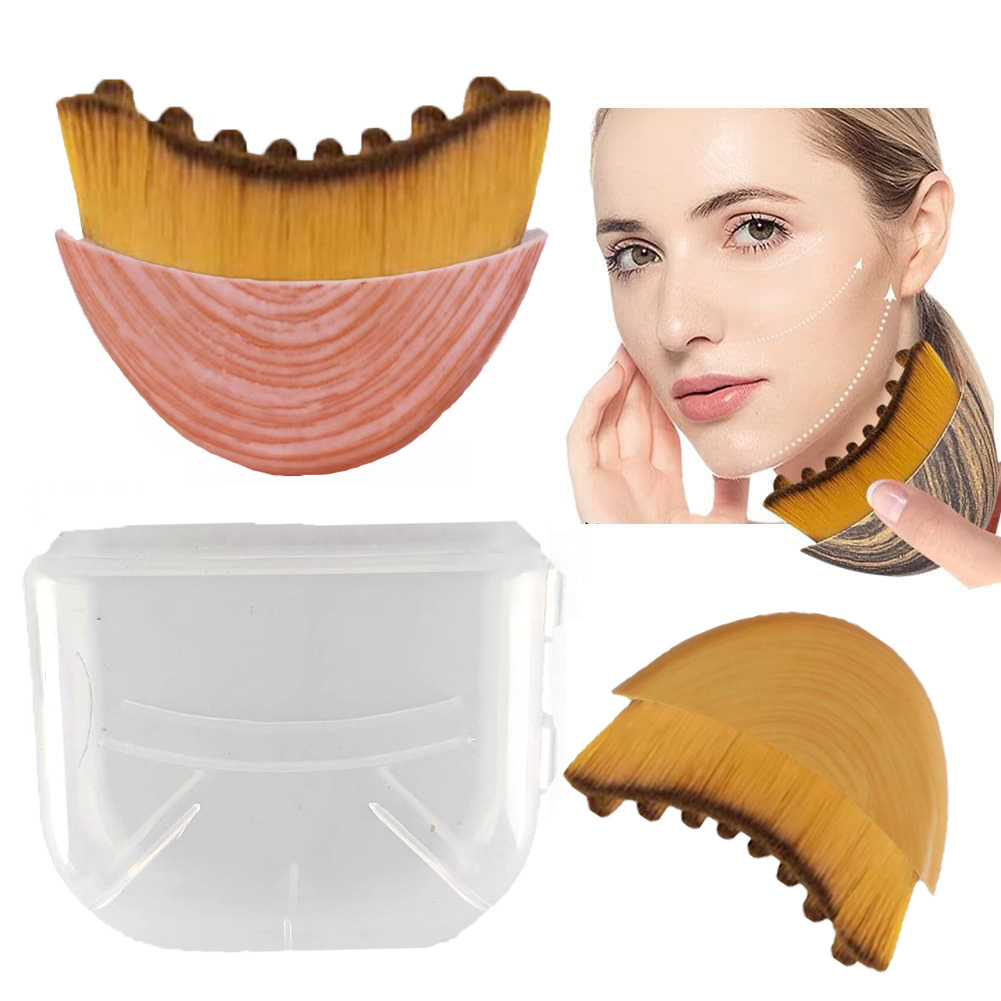 Lymphatic Brush Contour Facial Massage Brush Jawline Shaping Fatigue Relief Gadget Gua Sha Eye Neck Care Brush