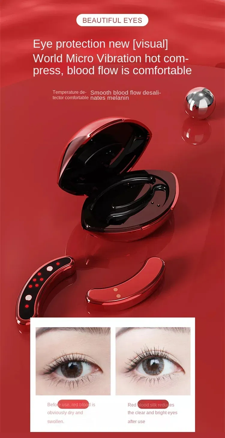 Home Use EMS Red Light Micro Current Eye Vibration Massager Beauty Device