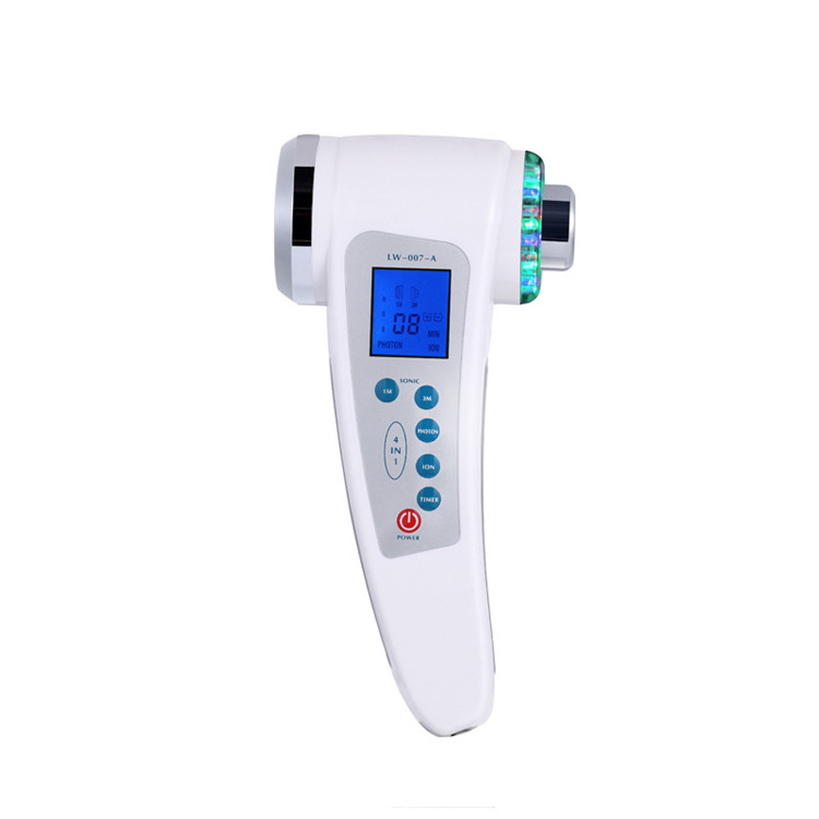 Portable Photon LED Light Therapy 1MHz 3 MHz Ultrasonic Facial Massager for Wrinkle Removal