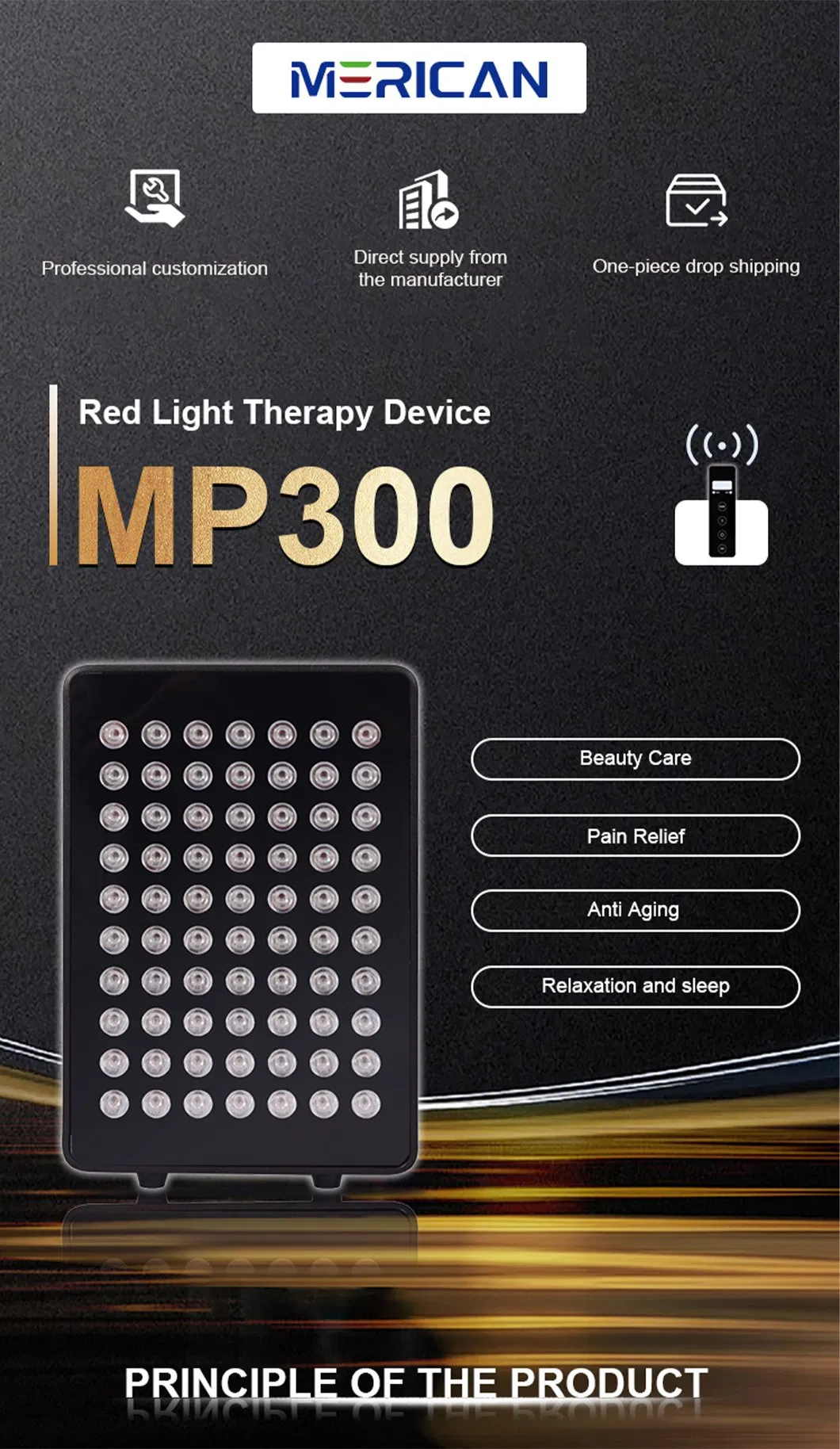 Home Use Beauty Equipment Red Light Therapy Lamp with Stand Red Light Panel Device