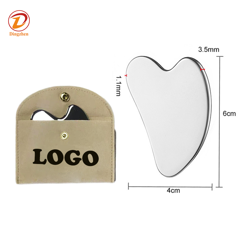 Private LOGO Metal Gua Sha Stone Massager Face Sculpting Stainless Steel Guasha Skincare Tool For Facial &amp; Body